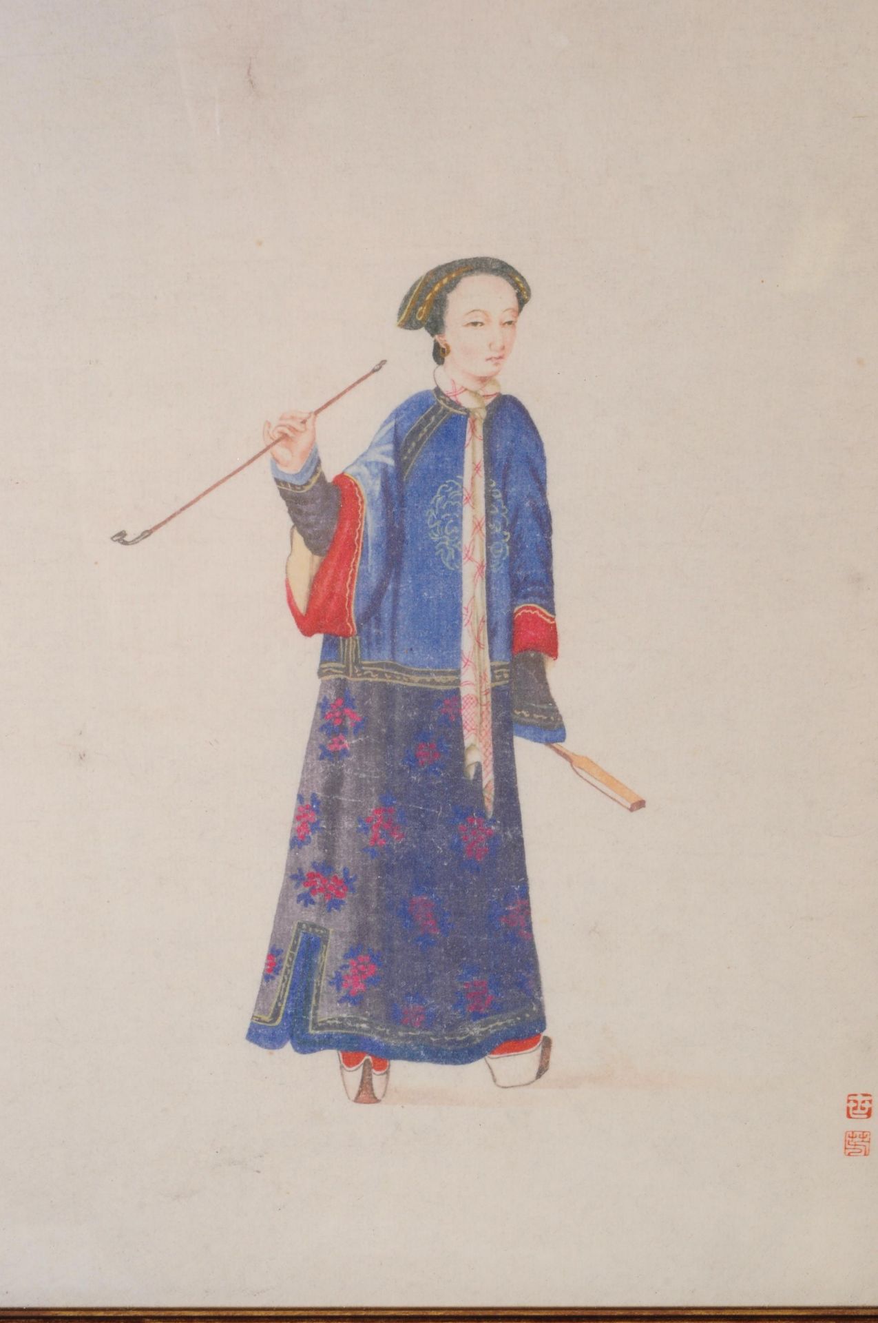 FOUR CHINESE RICE PAPER PRINTS - TRADITION CHIENSE COSTUME - Image 6 of 8