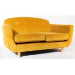 CONTEMPORARY MUSTARD YELLOW TWO SEATER SOFA