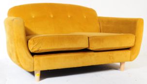 CONTEMPORARY MUSTARD YELLOW TWO SEATER SOFA