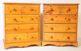 PAIR OF 20TH CENTURY COUNTRY PINE CHEST OF DRAWERS