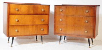 PAIR OF VINTAGE 20TH CENTURY WALNUT CHEST OF DRAWERS