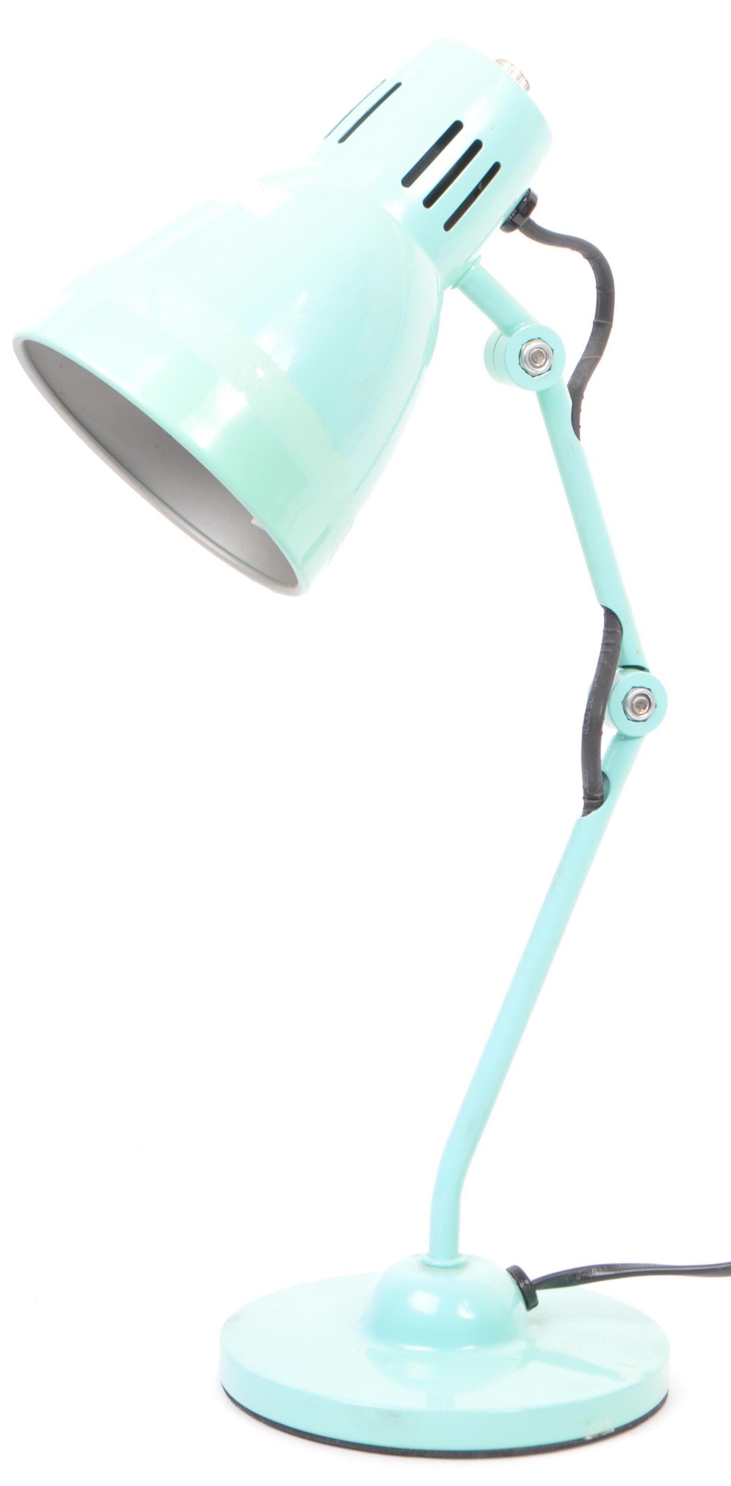 CONTEMPORARY TURQUOISE INDUSTRIAL DESK LAMP - Image 3 of 5