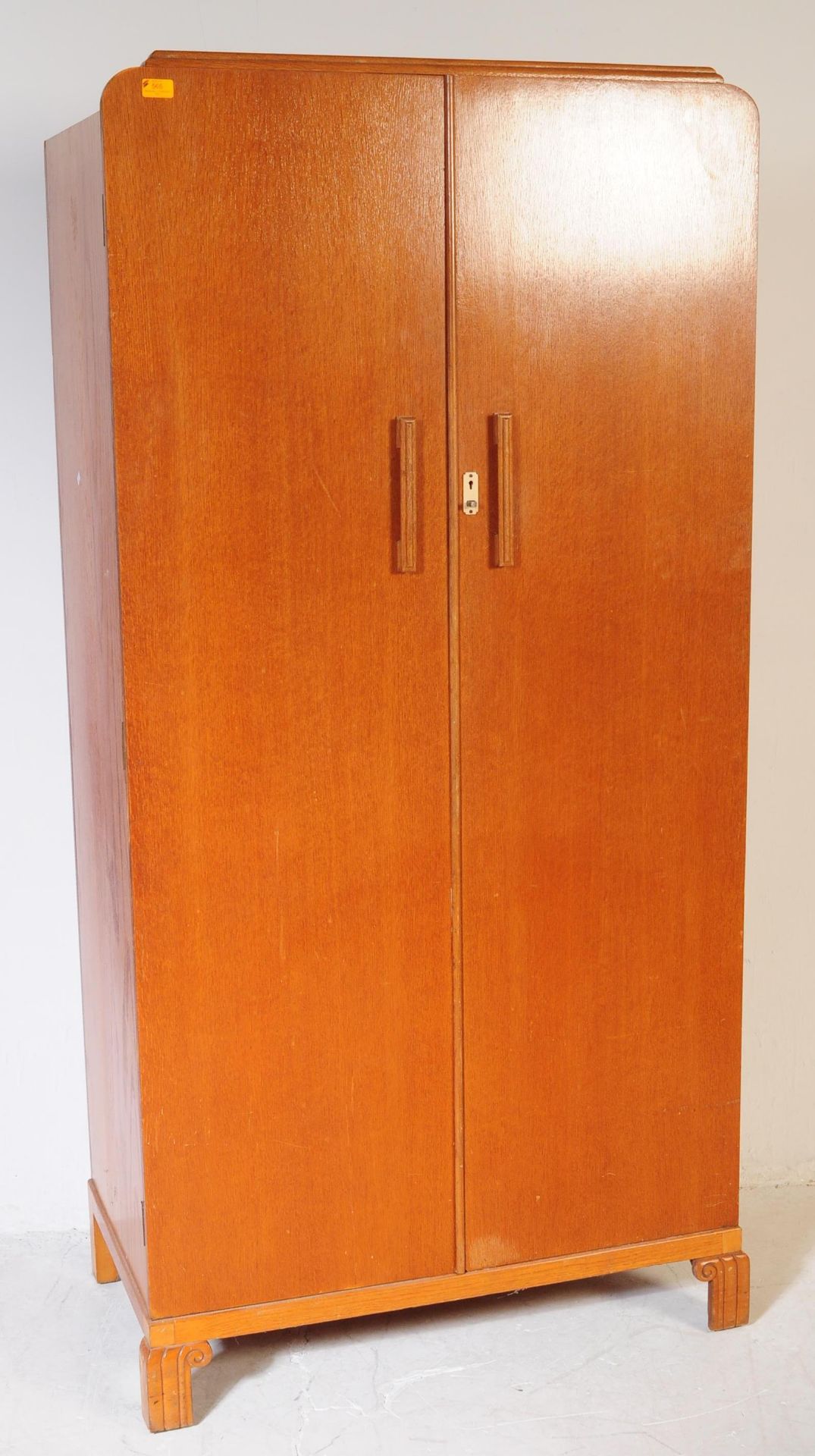 VINTAGE WALNUT 1940S ART DECO STYLE WARDROBE - Bild 2 aus 8