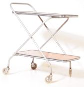 MID CENTURY CHROME TWO TIER COCKTAIL DRINKS TROLLEY