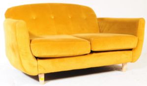 CONTEMPORARY MUSTARD YELLOW TWO SEATER SOFA