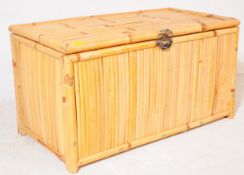 RETRO 20TH CENTURY BAMBOO BLANKET BOX / OTTOMAN
