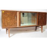 ITALIAN FAUX WOOD VENEER REVOLVING COCKTAIL SIDEBOARD