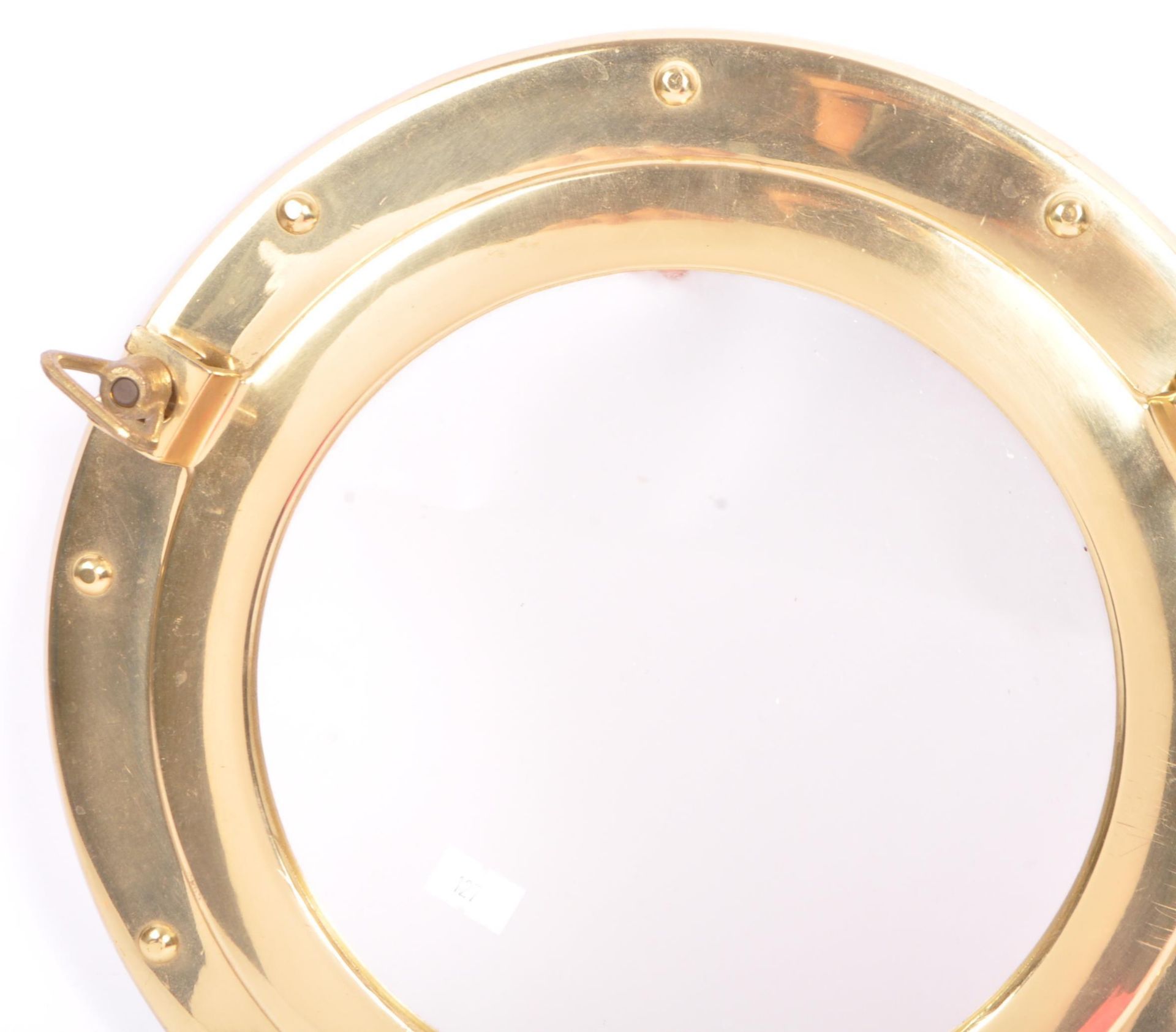 20TH CENTURY BRASS MARTIME PORT HOLE WALL MIRROR - Image 2 of 6