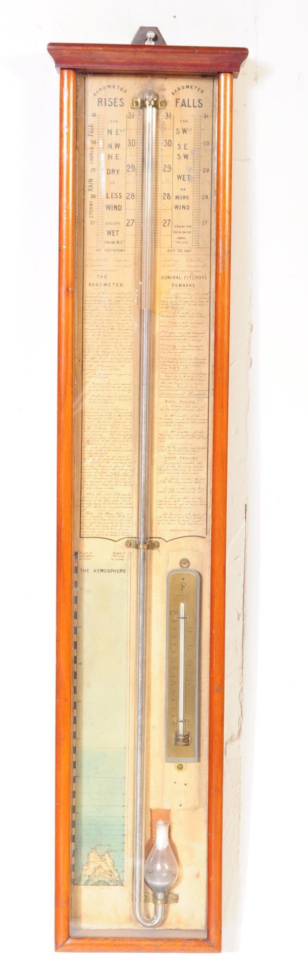 MAHOGANY CASED ADMIRAL FITZROY WALL BAROMETER