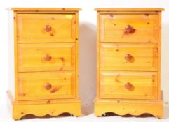 PAIR OF 20TH CENTURY COUNTRY PINE BEDSIDE TABLES
