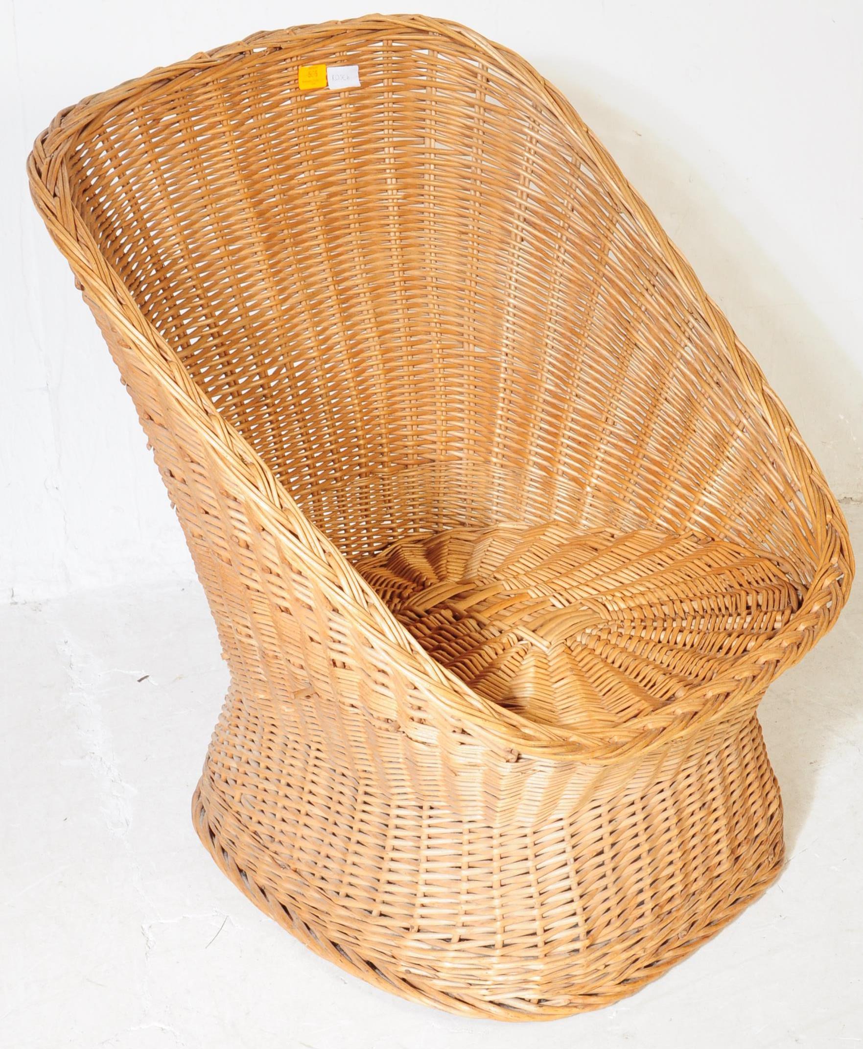 20TH CENTURY WICKER CONSERVATORY ARMCHAIR OF TUB FORM - Image 3 of 7