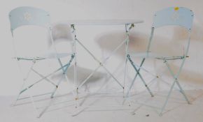 VINTAGE 20TH CENTURY GARDEN METAL FOLDING CHAIRS & TABLE