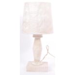 VINTAGE HEAVYWEIGHT MARBLE TABLE LAMP WITH MARBLE SHADE