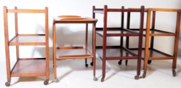 COLLECTION OF FOUR RETRO MID 20TH CENTURY SERVING TROLLEYS