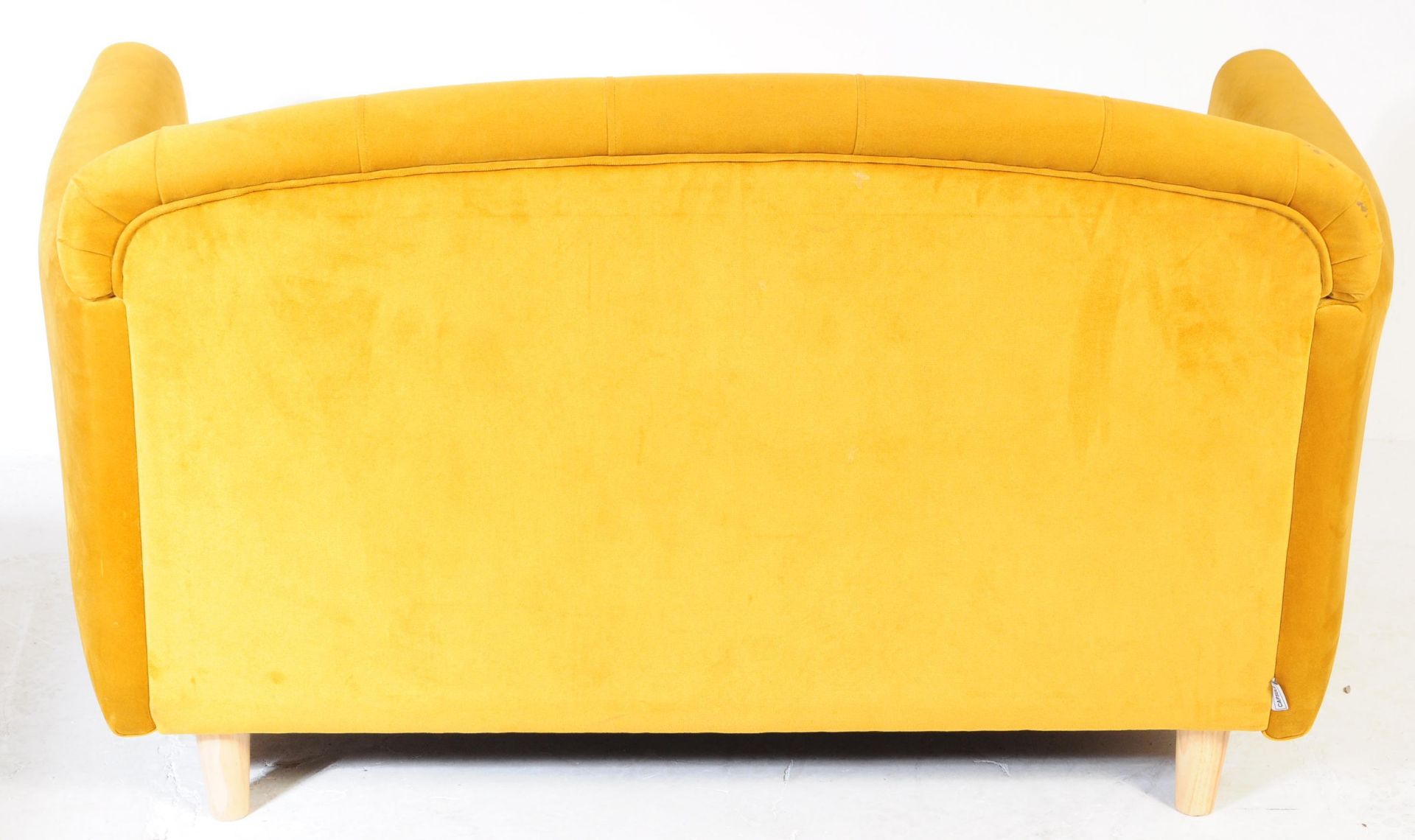 CONTEMPORARY MUSTARD YELLOW TWO SEATER SOFA - Image 4 of 6