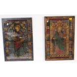 TWO EARLY 20TH CENTURY REVERSE GLASS SAINT PAINITNGS