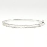 HALLMARKED 18CT WHITE GOLD & DIAMOND BANGLE BRACELET