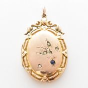 19TH CENTURY VICTORIAN 9CT GOLD BACK & FRONT LOCKET