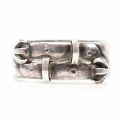19TH CENTURY VICTORIAN SILVER BUCKLE RING