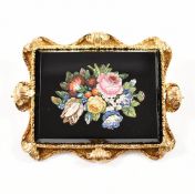 CASED GOLD MICRO MOSAIC BROOCH PIN