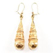 HALLMARKED 9CT GOLD FACETED PENDANT EARRINGS