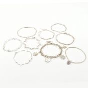 COLLECTION OF ASSORTED SILVER CHAIN BRACELETS