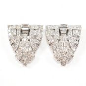 MAPPIN & WEBB - PAIR OF ART DECO DIAMOND DOUBLE DRESS CLIPS