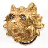 EARLY 20TH CENTURY SAPPHIRE SET NOVELTY DOG BROOCH PIN