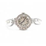 VINTAGE DIAMOND GOLD & PLATINUM DRESS COCKTAIL WATCH