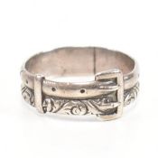 19TH CENTURY VICTORIAN SILVER DOUBLE BUCKLE RING