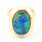 HALLMARKED 22CT GOLD & OPAL PLAQUE DRESS RING