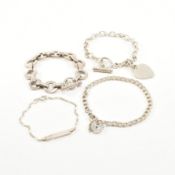 COLLECTION OF ASSORTED 925 SILVER CHAIN BRACELETS