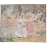 AGNES MARY FREEMAN - 19TH CENTURY VICTORIAN GARDEN PAINTING