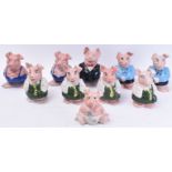 WADE - NATWEST - TEN 1980S CERAMIC MONEY BOX PIGGY BANKS