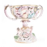 LATE 19TH CENTURY CAPODIMONTE TWIN HANDLED FRUIT BOWL