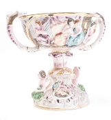 LATE 19TH CENTURY CAPODIMONTE TWIN HANDLED FRUIT BOWL