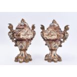 WILHELM SCHILLER & SOHN - PAIR MAJOLICA STYLE DECORATIVE VASES