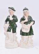 PAIR OF 19TH CENTURY STAFFORDSHIRE PORCELAIN FIGURES
