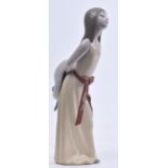 LLADRO - 'NAUGHTY GIRL WITH STRAW HAT' - PORCELAIN FIGURINE