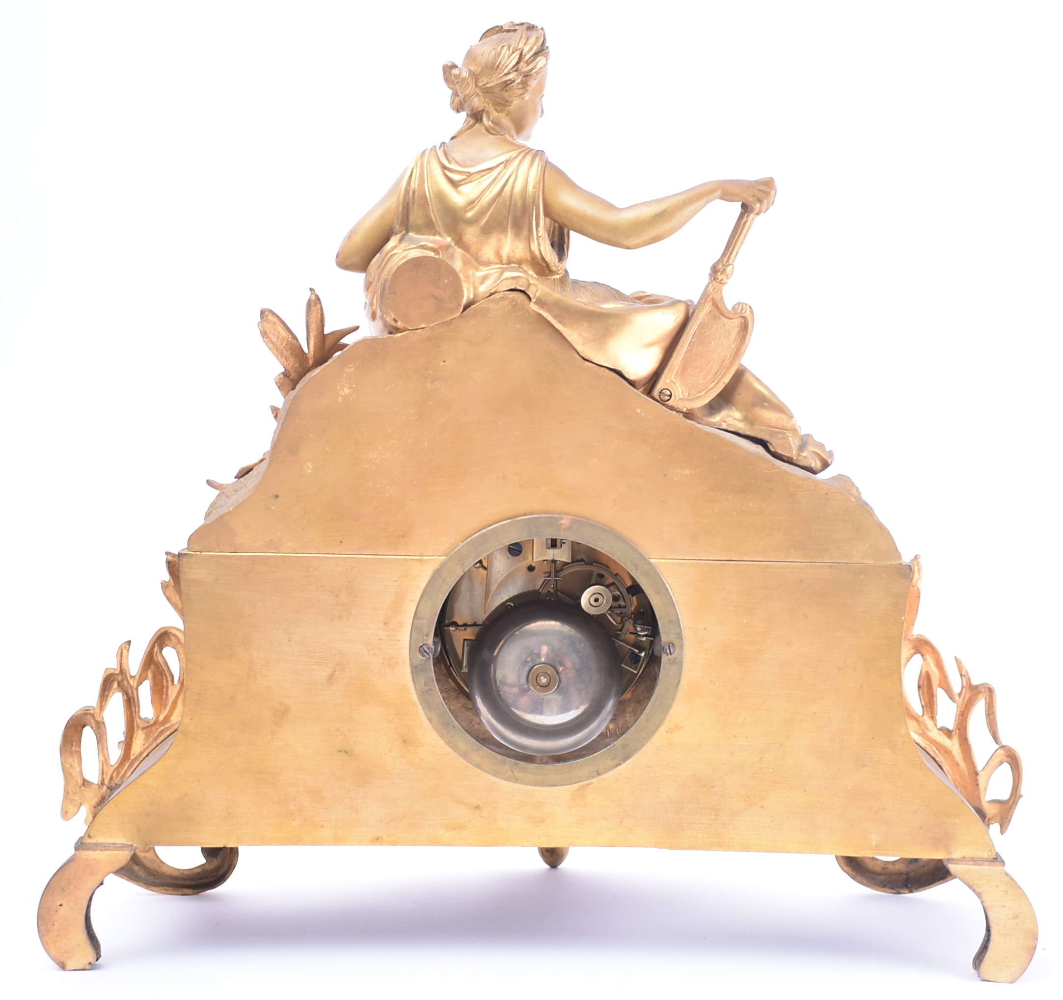 19TH CENTURY FRENCH GILT ORMOLU MANTEL CLOCK - Image 5 of 7