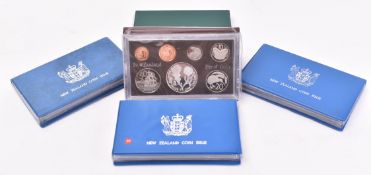 FIVE 20TH CENTURY NEW ZEALAND TREASURY PROOF COIN SETS