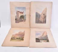 COLLECTION OF FOUR LATE 19TH CENTURY WATERCOLOURS