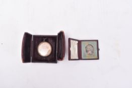TWO NINETEENTH CENTURY PORTRAIT MINIATURE IN CASES