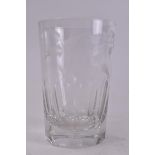 LATE VICTORIAN 19TH CENTURY CRYSTAL ETCHED WATER GLASS