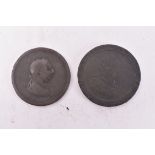 TWO GEORGE III 1797 CARTWHEEL PENNY BRITANNIA COINS