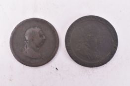 TWO GEORGE III 1797 CARTWHEEL PENNY BRITANNIA COINS