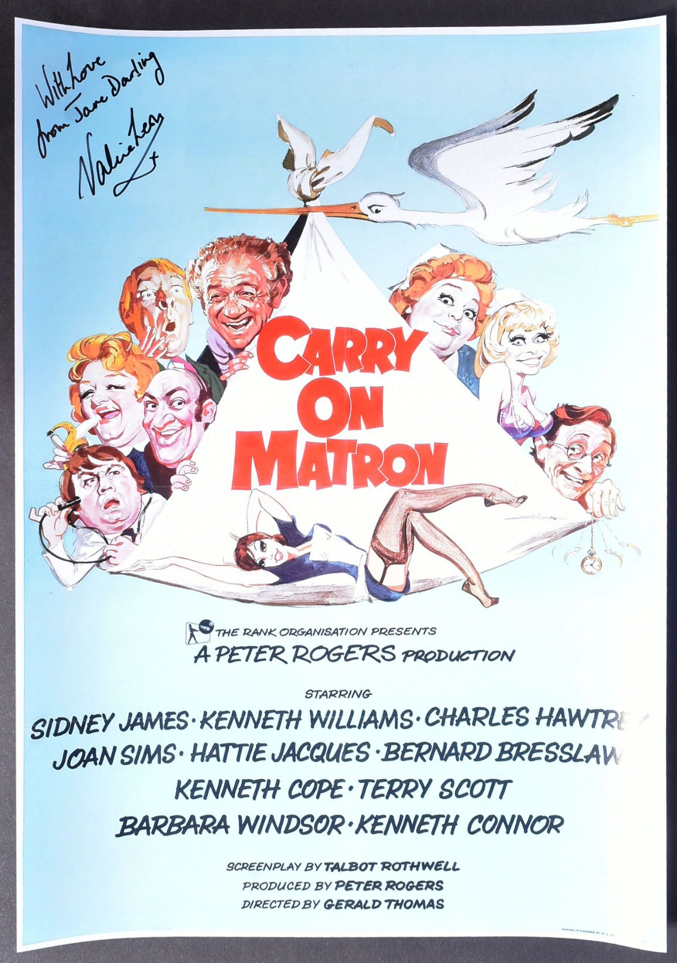 CARRY ON MATRON (1972) - VALERIE LEON SIGNED POSTER - Image 2 of 3