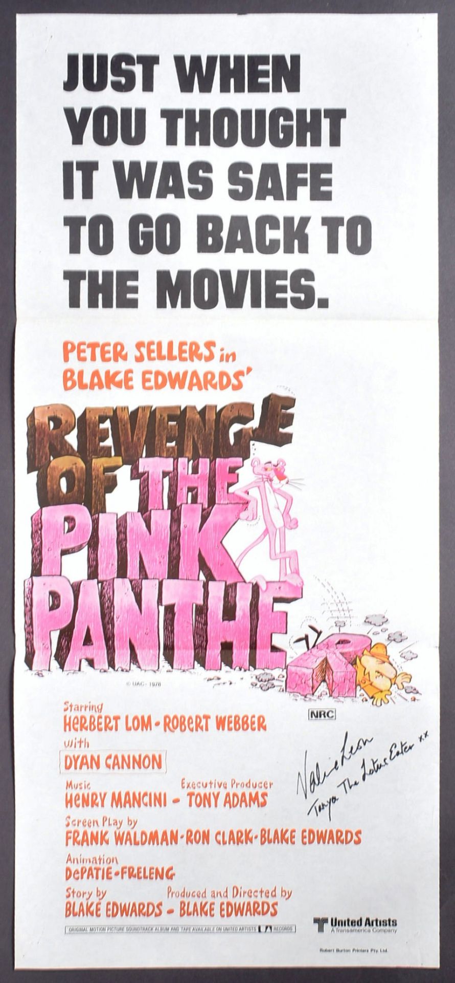 REVENGE OF THE PINK PANTHER (1978) - ORIGINAL SIGNED DAYBILL POSTER