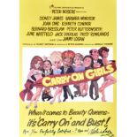 CARRY ON GIRLS (1973) - VALERIE LEON AUTOGRAPHED POSTER