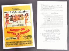 CARRY ON UP THE JUNGLE (1970) - LEON'S ORIGINAL CONTRACT